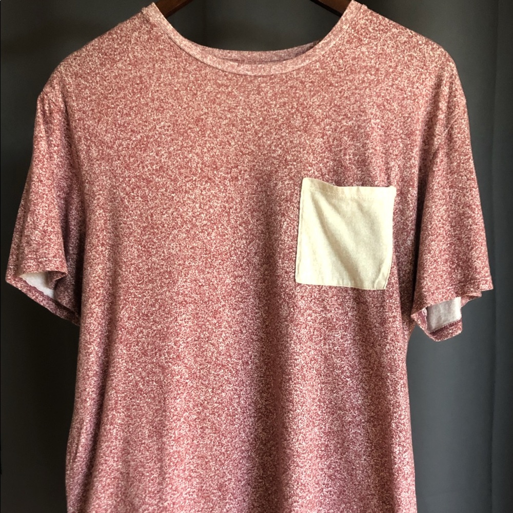 Maroon Heathered pocket tee